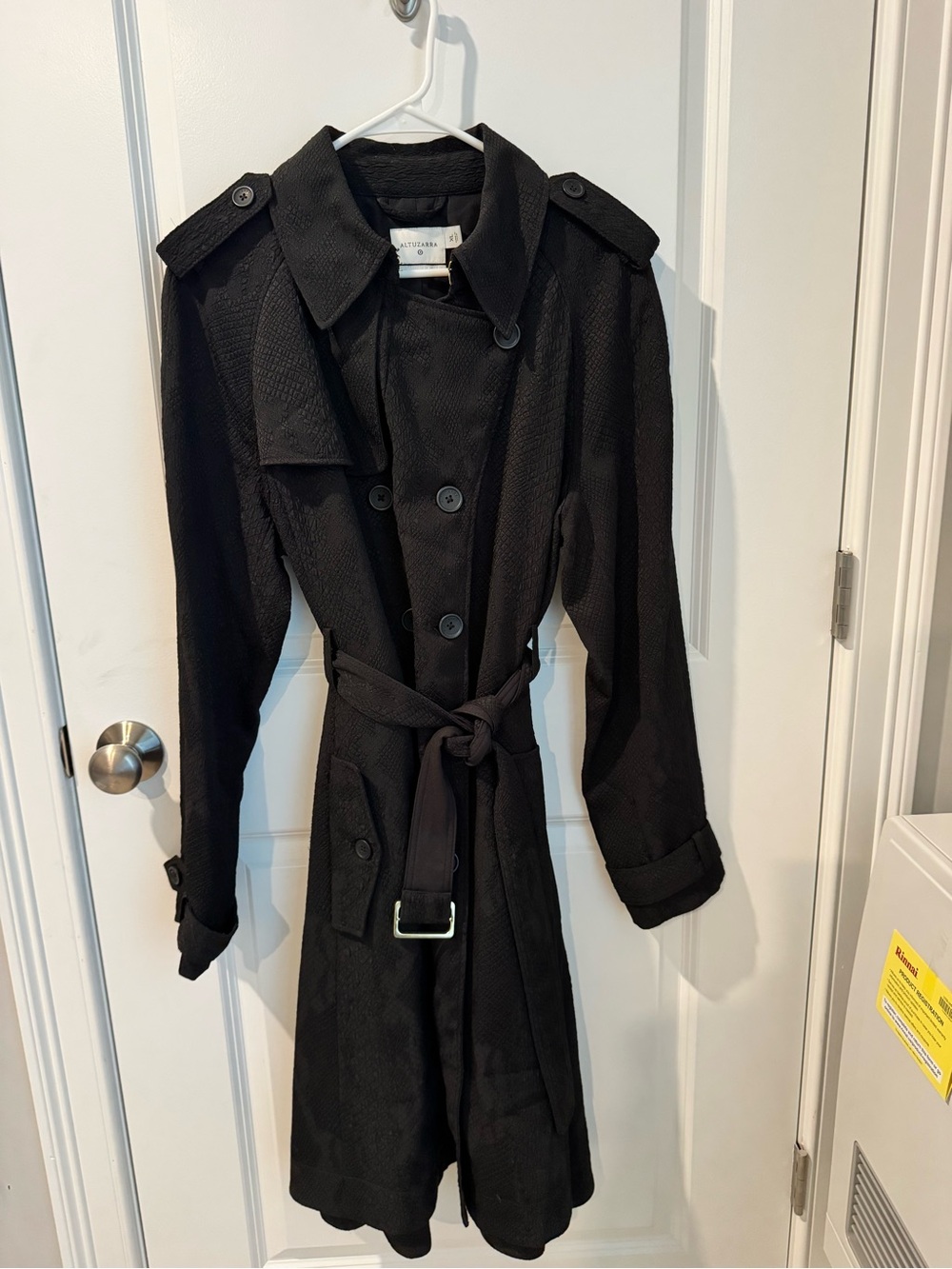 Altuzarra Black Double-Breasted Belted Trench Coat